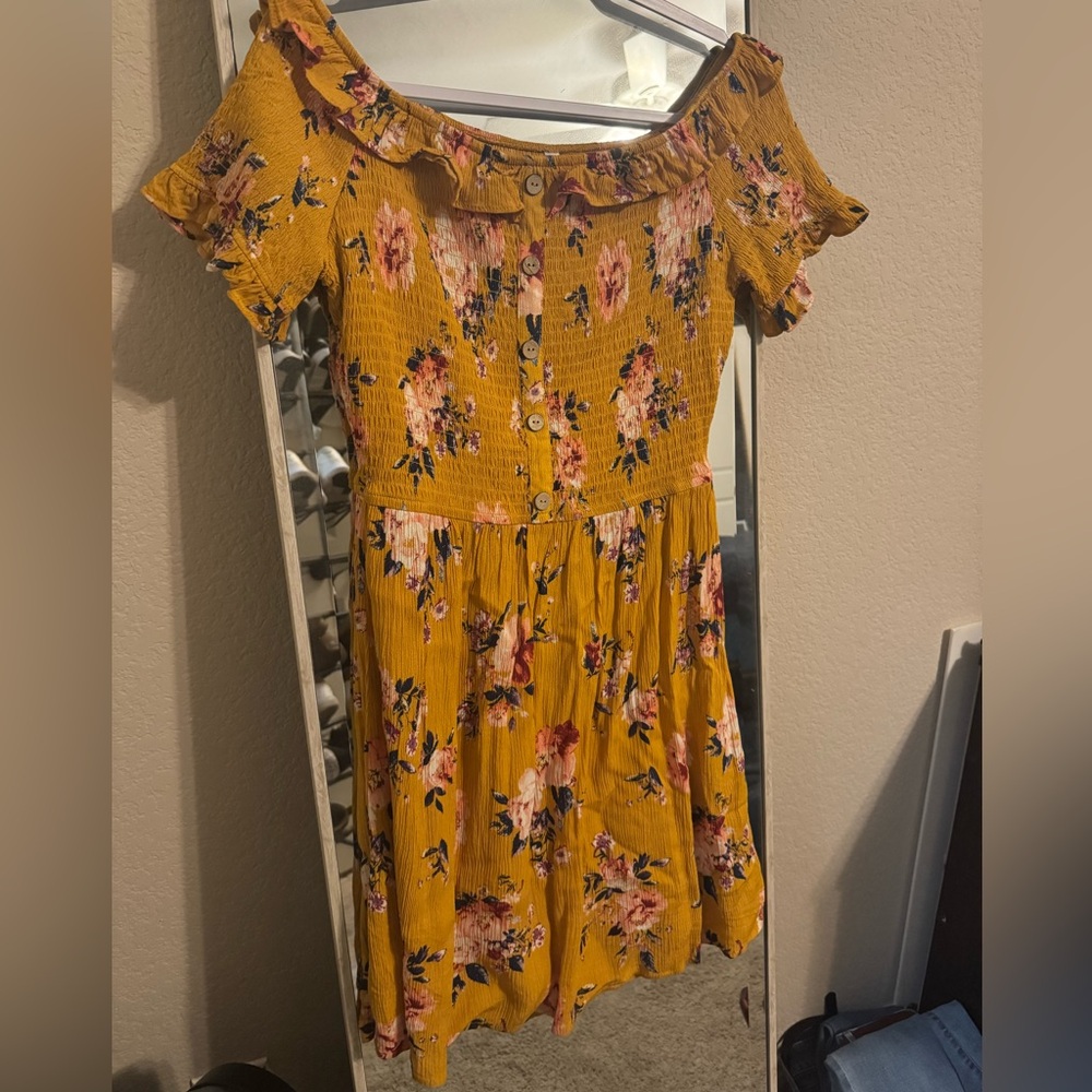 Yellow floral dress